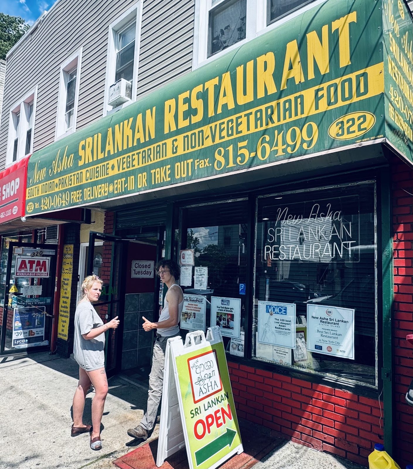 Storefront of New Asha Sri Lankan Restaurant